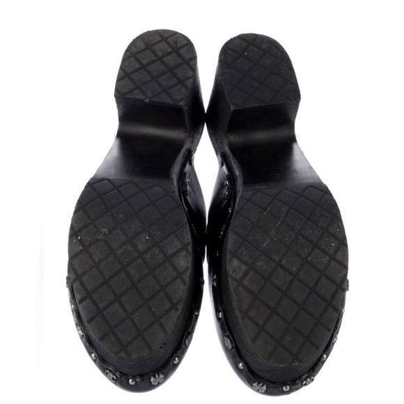 CHANEL Calfskin CC Lucky Charms Studded Clogs Size 41 - Picture 11 of 11